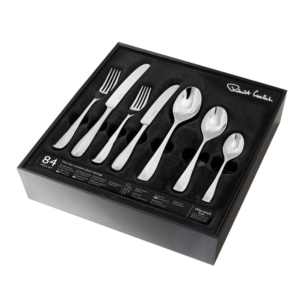 Warwick Bright 84 piece cutlery set, Stainless Steel-1