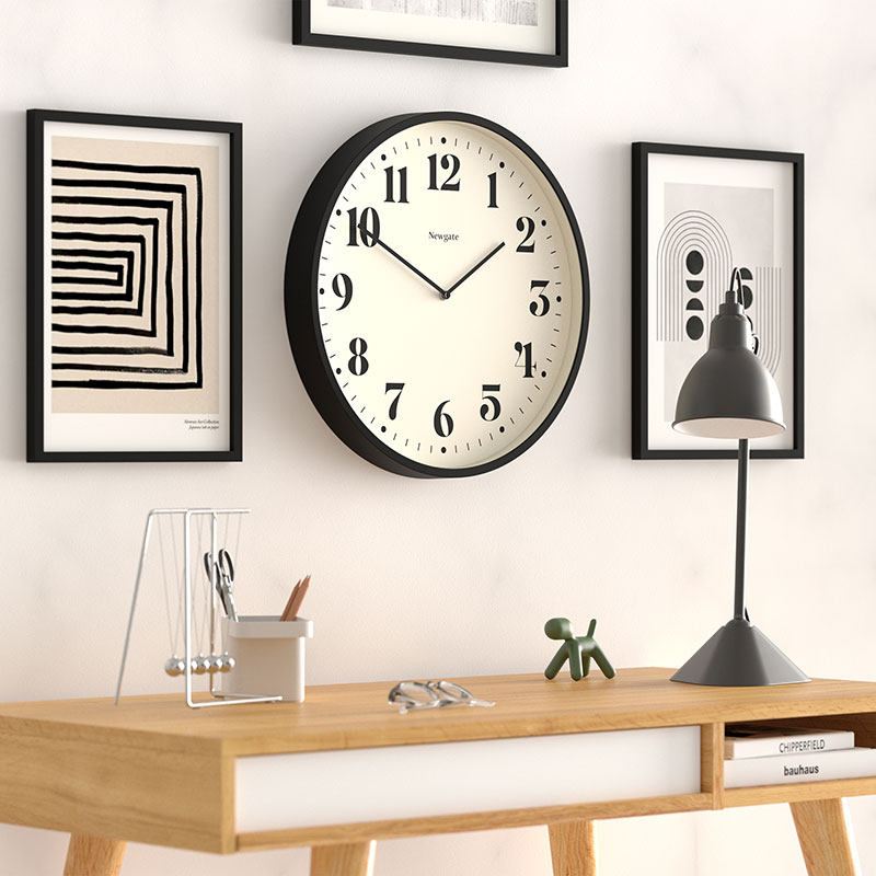 Number Two Wall Clock, D45cm, Black-3