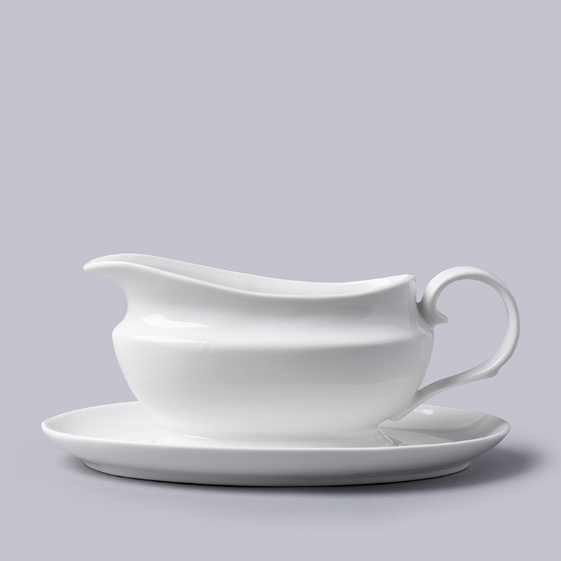 Gravy Boat with Saucer, 500ml, White-0