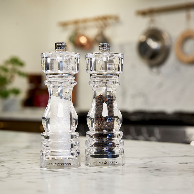 London Salt & Pepper Mills, 180mm, Clear-13