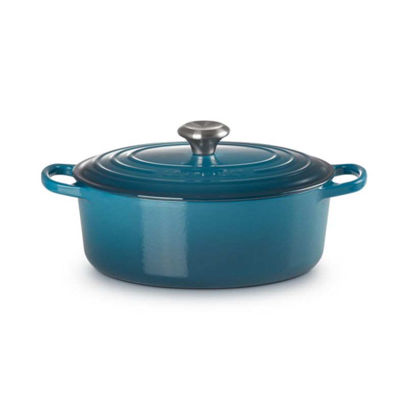 Signature Cast Iron Oval Casserole, 27cm, Deep Teal-3