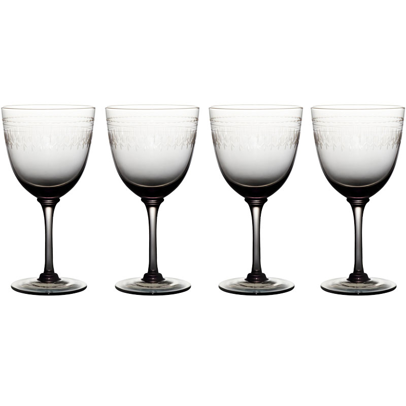 Ovals Set of 4 Wine Glasses, 250ml, Smoky-0