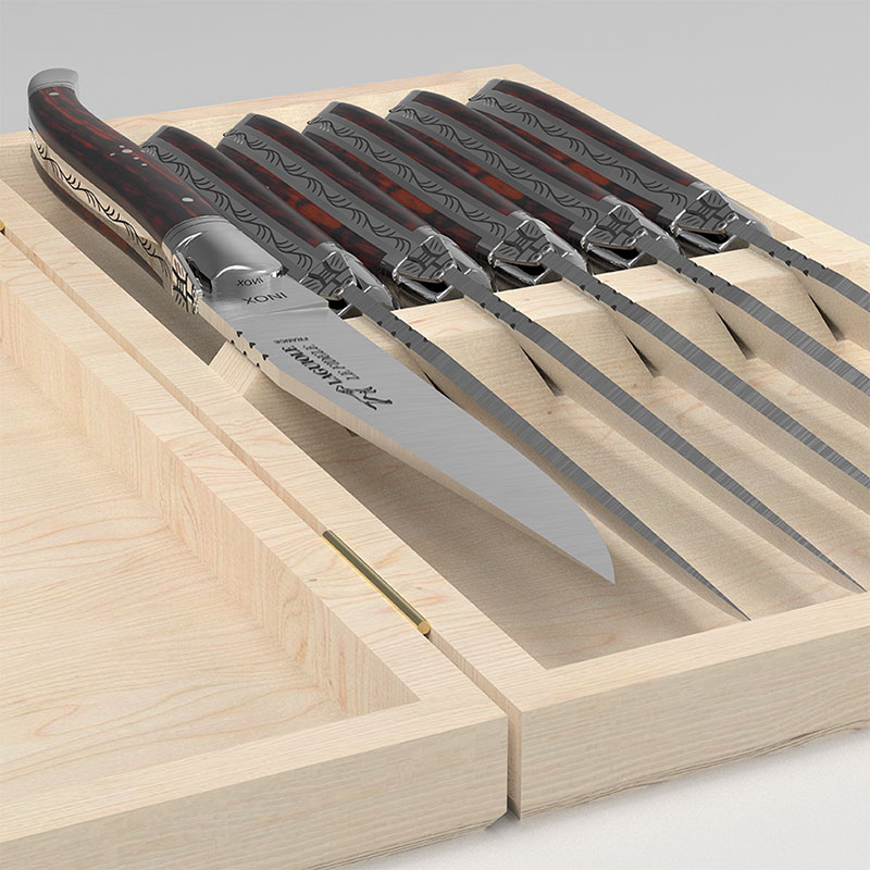 Laguiole Set of 6 Steak Knives, Amourette-5