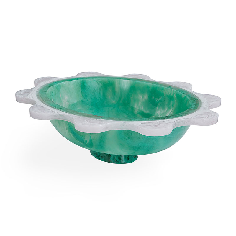 Mustique Ripple Bowl, D37cm, Teal-2