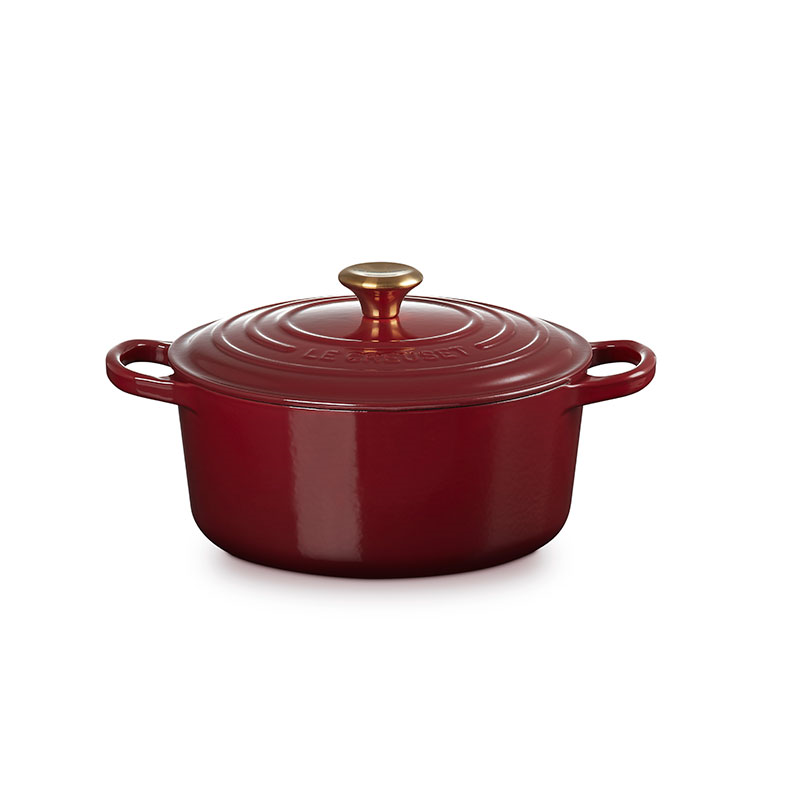 Signature Cast Iron Round Casserole, 22cm, Garnet-1