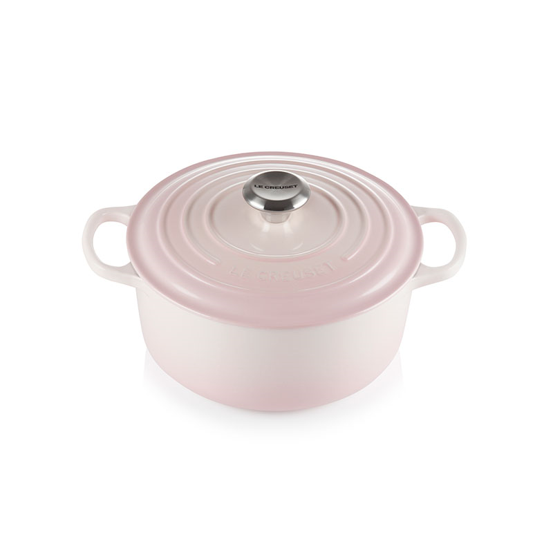 Signature Cast Iron Round casserole, 24cm - 4.2 litre, Shell Pink-0