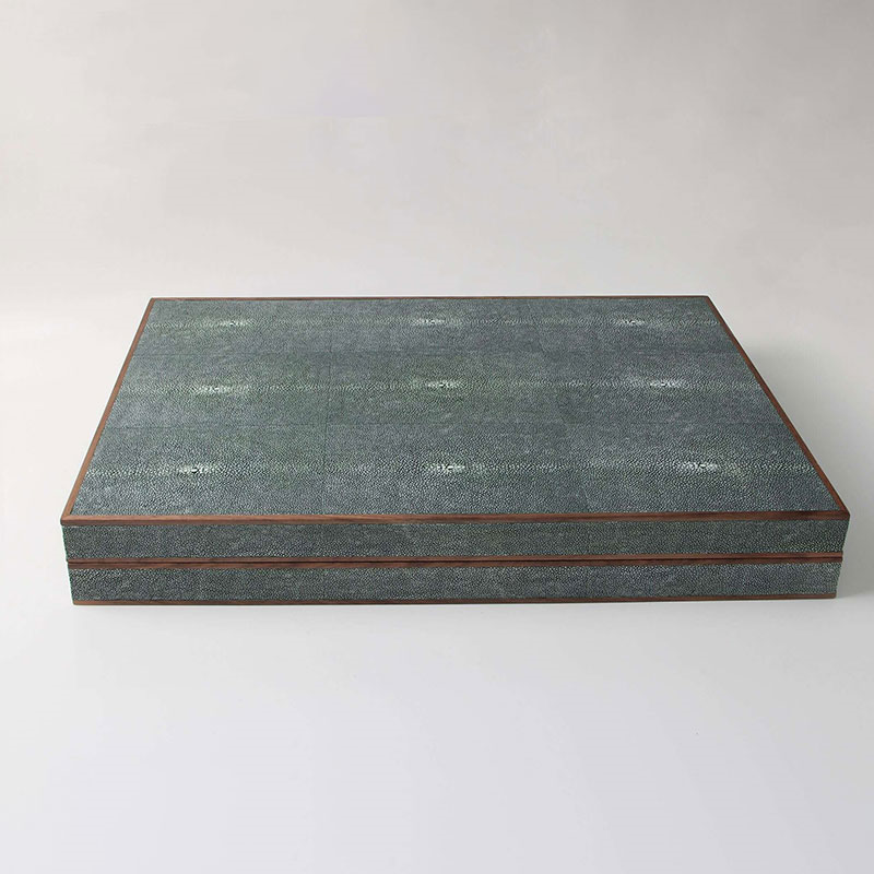 Backgammon Board, 54 x 34cm, Lincoln Green Shagreen-3