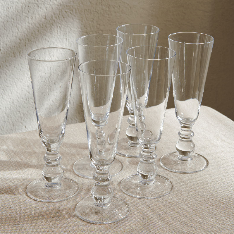 Greenwich Set of 6 Champagne Flutes, 200ml-0