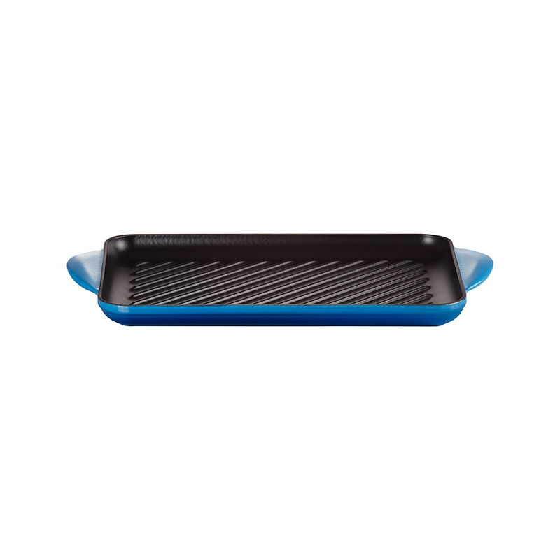 Cast Iron Rectangular Grill, 32cm, Azure-2