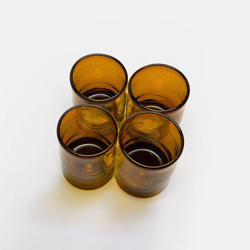 Zomi Set of 4 Tumblers, H10.5cm, Amber-3