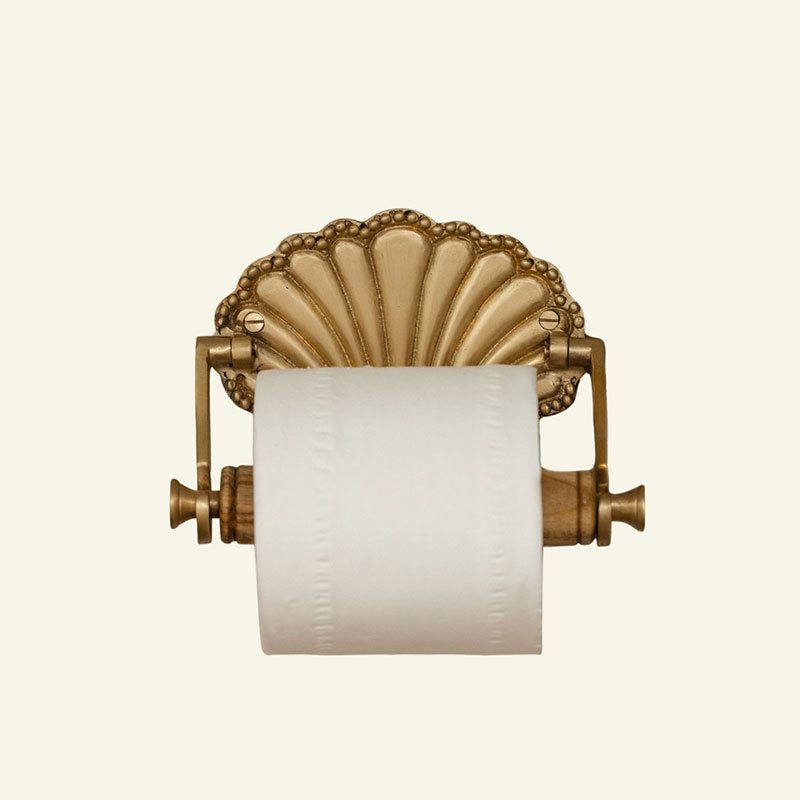 Shell Toilet Roll Holder, Brass-1