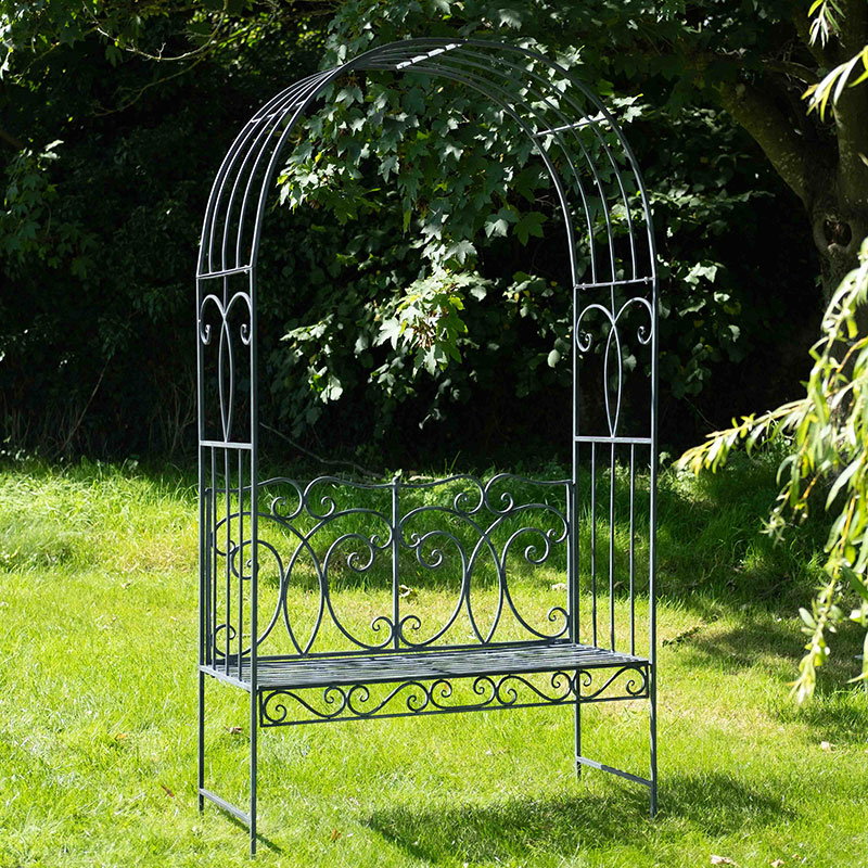 Heritage Bench Arbour, Antique Grey-0