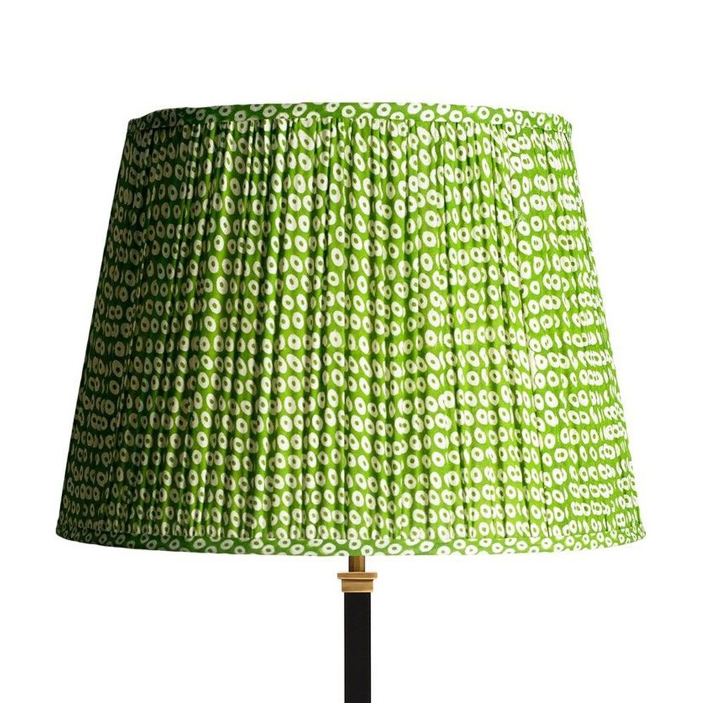 Straight empire Shade, 40cm, green block printed cotton-0