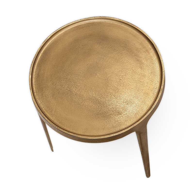 Rohia Cast Metal Table, Brass-6