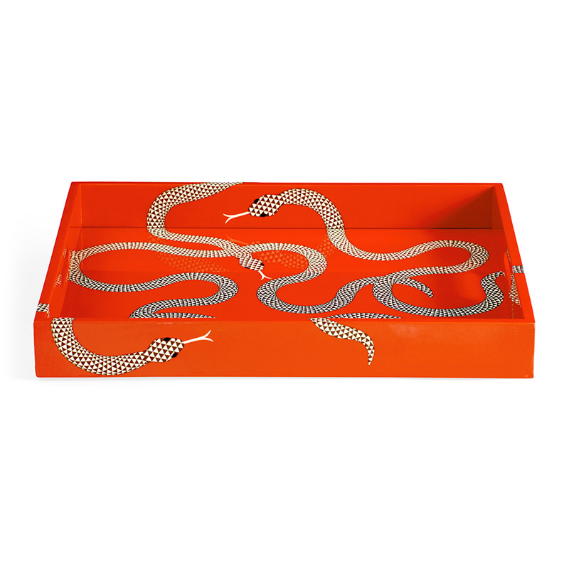 Eden Lacquer Tray, 43 x 35.5cm, Orange-0