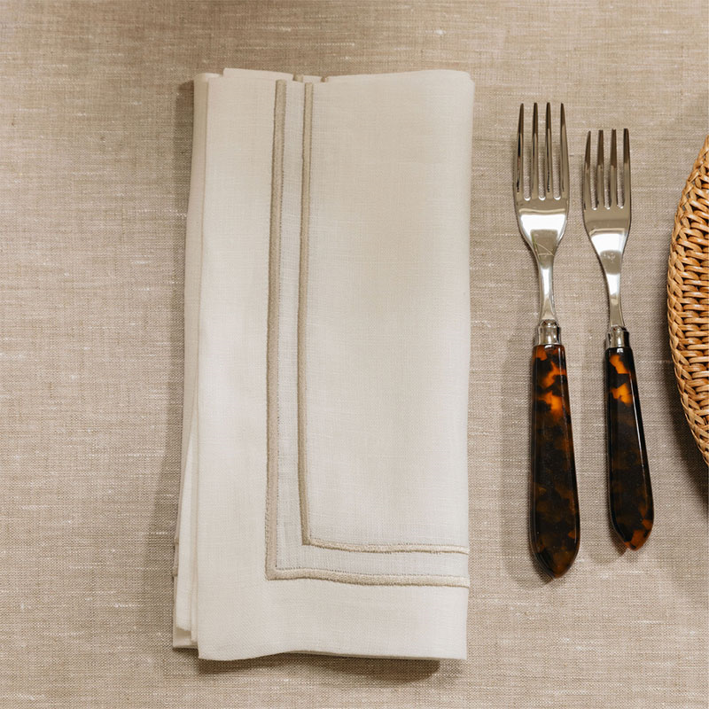 Sophie Classic Two Cord Napkin, 50cm, Natural-0