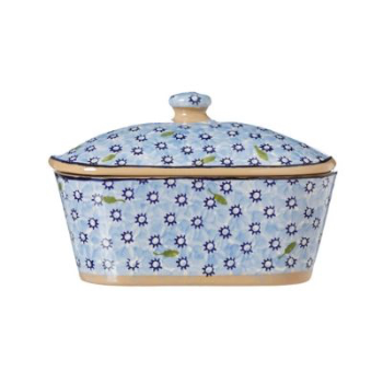 Covered Butterdish, Lawn, Light Blue, Ceramic-0