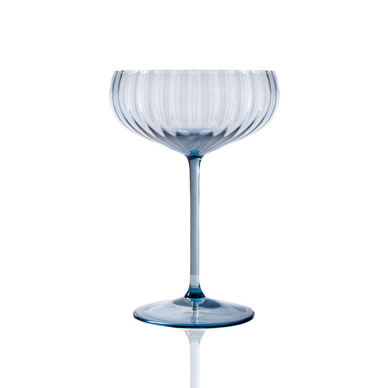 Lyon Set of 2 Champagne Saucers, 210ml, Blue Smoke-0