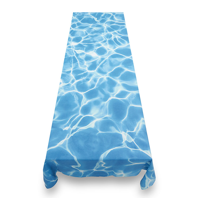 La Piscine Linen Tablecloth, 250cm x 165cm, Blue-2