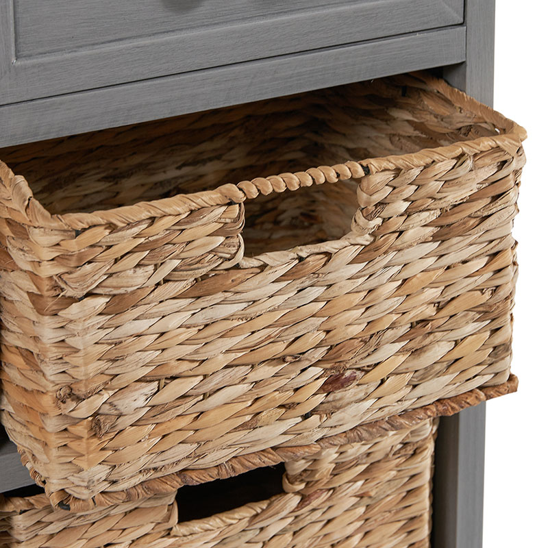 Devonshire 2 Drawer Basket Unit, Grey-6