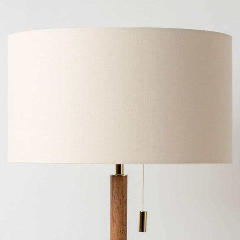 Disk Table Lamp, H51cm, Brass & Wood-2