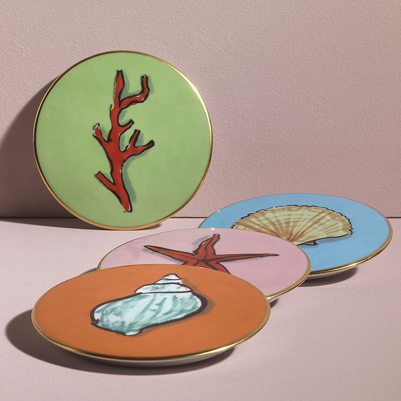 Il Viaggio Di Nettuno Set of 4 Coasters, D10cm, Multi-1