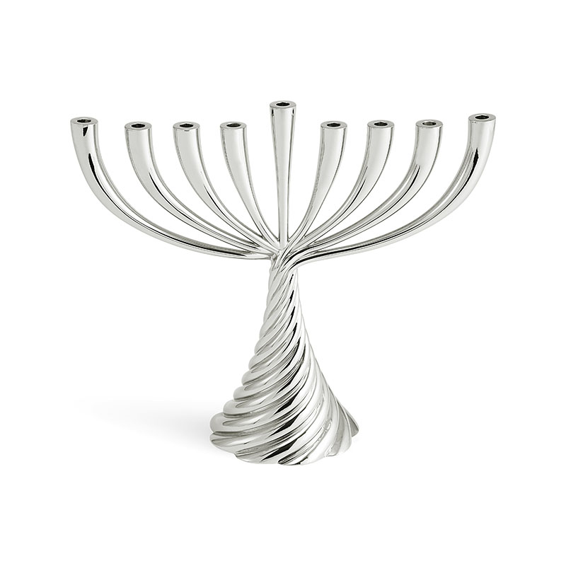 Twist Menorah, H26.5cm, Silver-1