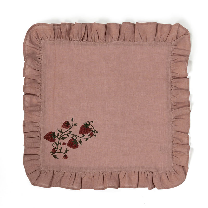 Fraises des Bois Set of 4 Napkins, 40 x 40cm, Pink-2