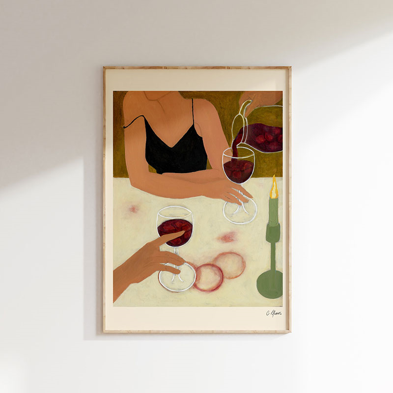 Carla Llanos Sangria Nights Print, 40 x 50cm, Multi-2