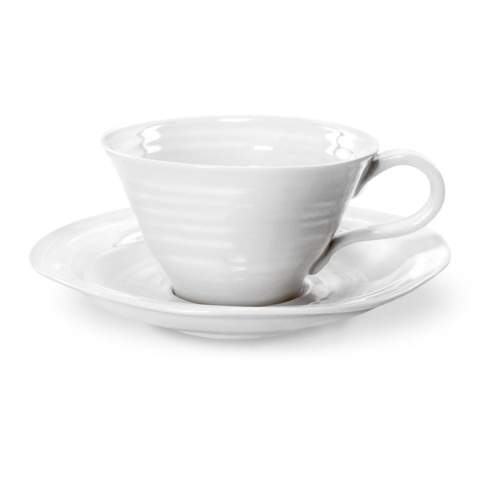 Ceramics Set of 4 teacup and saucers, 30cl, White-0