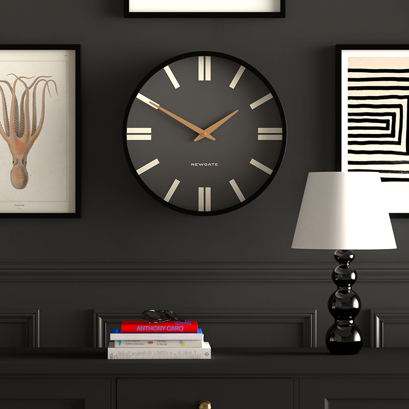 Plaza Wall Clock, D43cm, Black-0