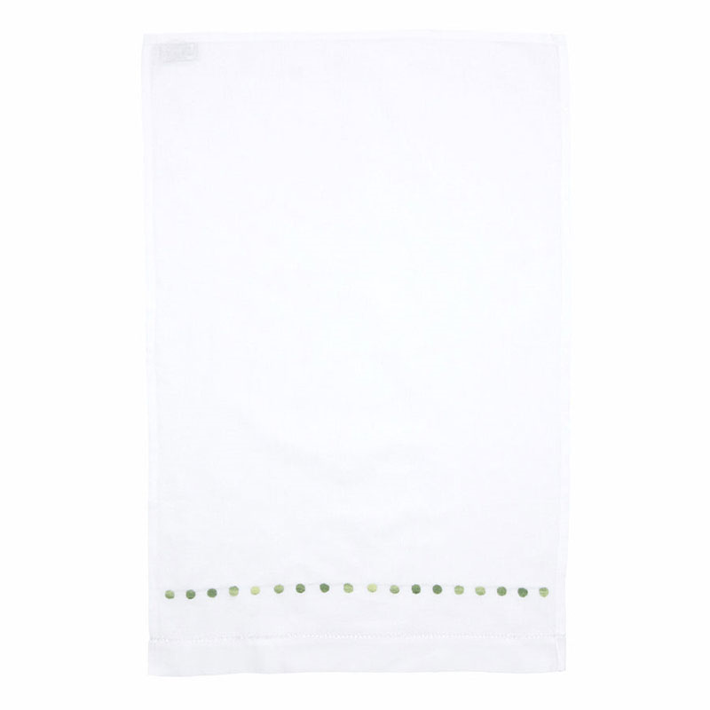 Dots Hand Towel, 38 x 58cm, White/Green-1