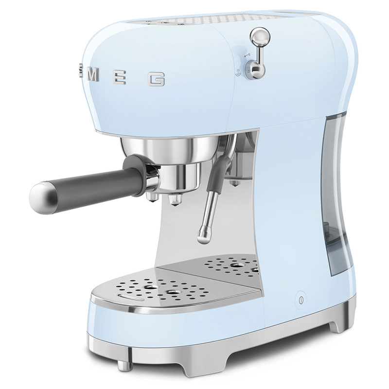 50's Style Espresso Coffee Machine, Pastel Blue-4