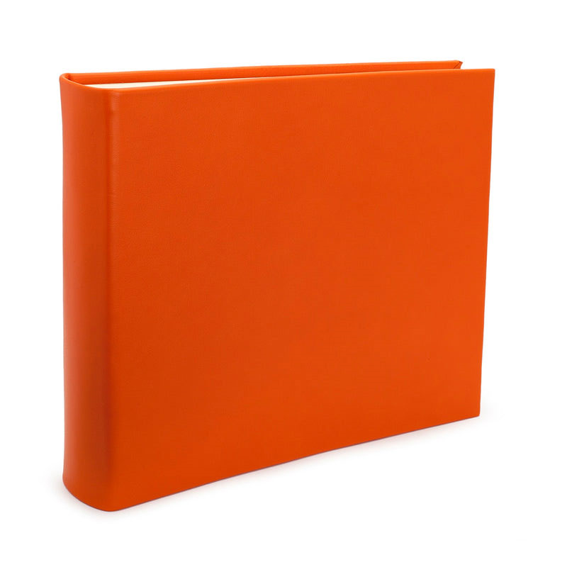 Chelsea Landscape Lined Leather Visitors Book, 22 x 28.5cm, Tangerine-0