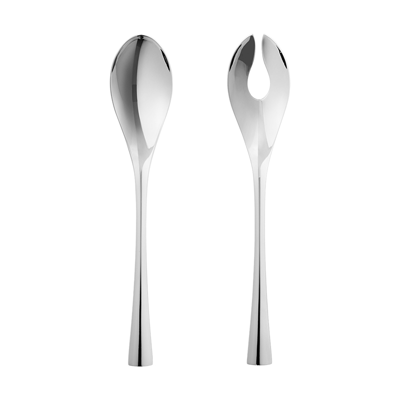 Cobra Salad Serving Set, L26cm, Silver-0