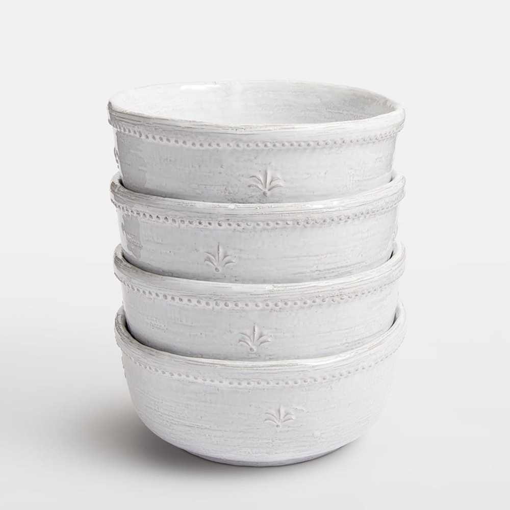 Hillcrest Set of 4 Cereal Bowls D16cm, White-0