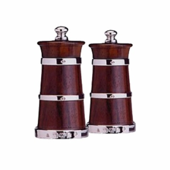 Rosewood and Silver Banded Pepper Mill, 3.75"-0