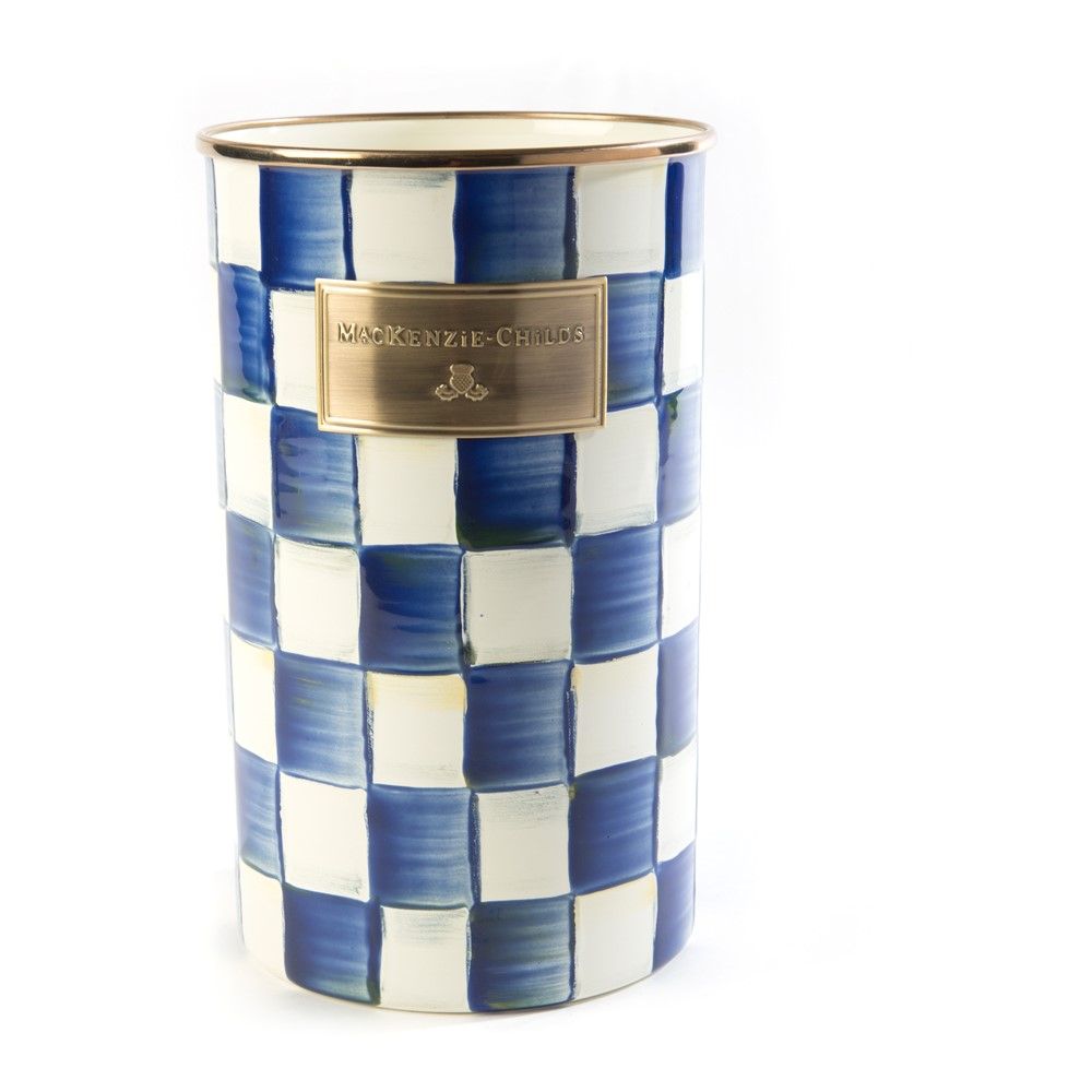 Royal Check Utensil holder, 13cm, Blue & White-0