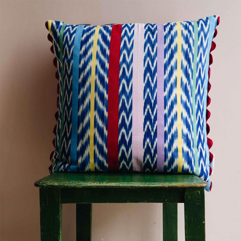 Gloria Cushion, 57 x 57cm, Blue Multi-2