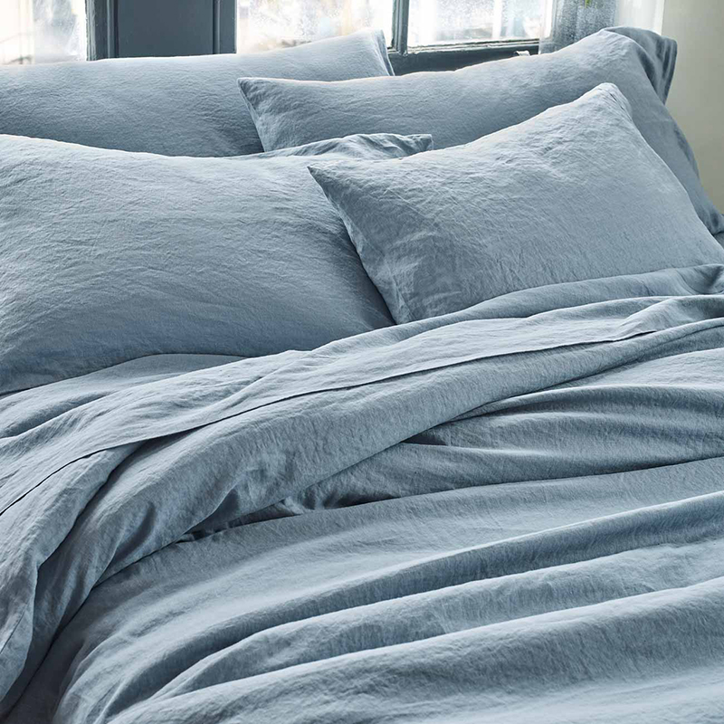 Linen Pillowcases, Standard, Dusk Blue-1