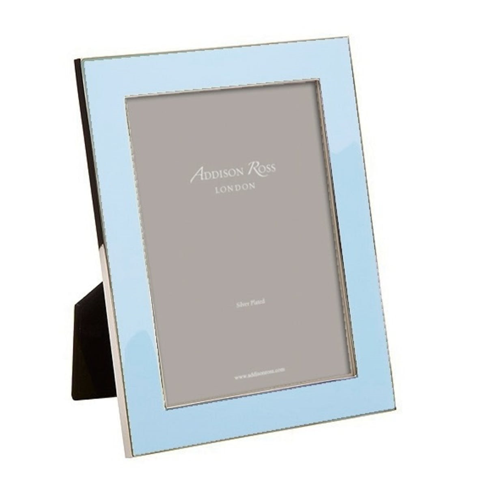 Enamel Range Photograph frame, 5 x 7" with 24mm border, Ice Blue With Silver Plate-0