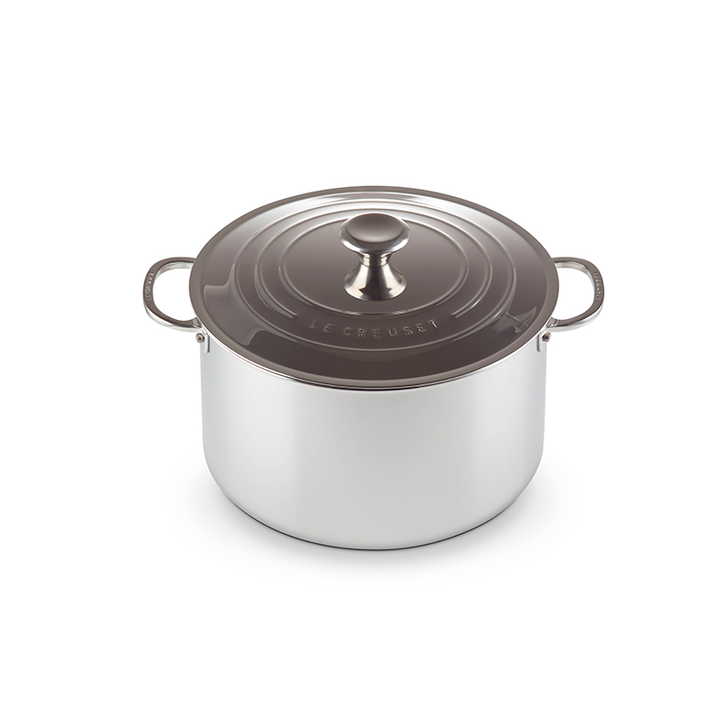 Signature Uncoated Stockpot with lid, 28cm, Stainless Steel-0