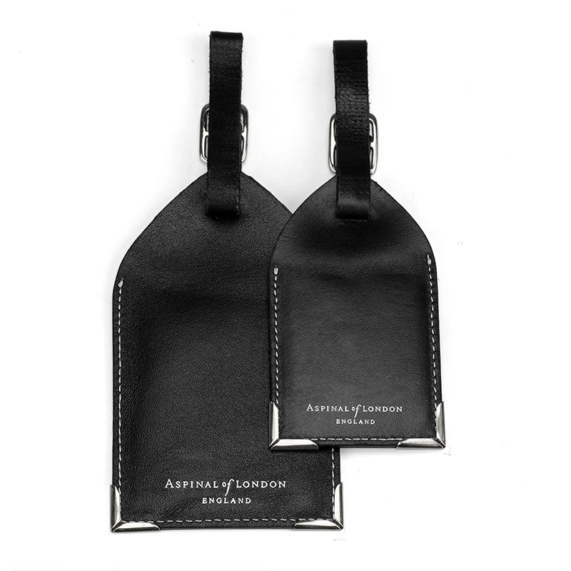 Set of 2 Luggage Tags, Smooth Black-1