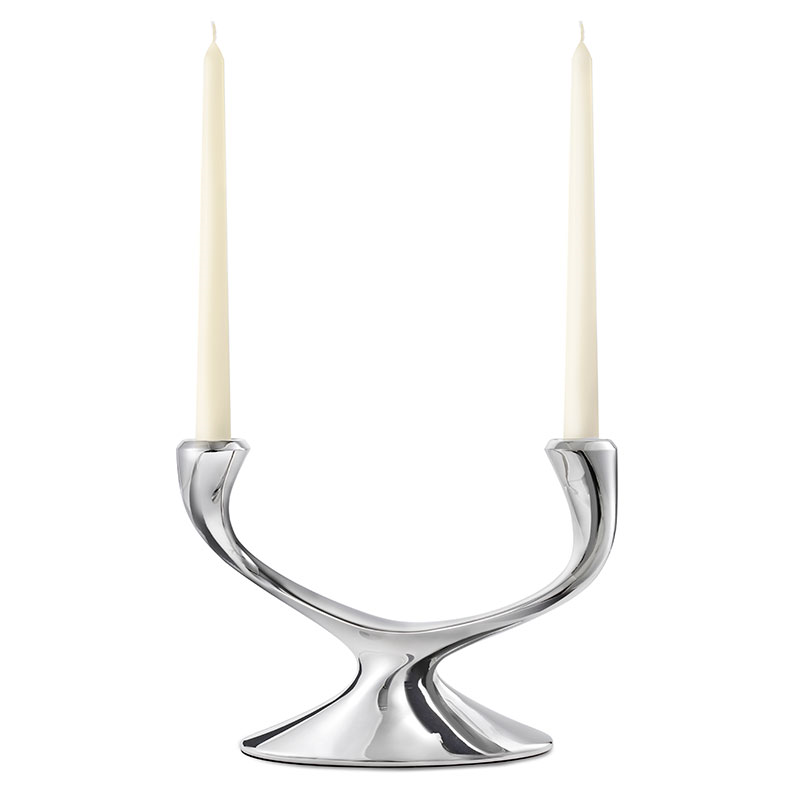 Windrush Candelabra, H19 x W26.5cm, Stainless Steel-1