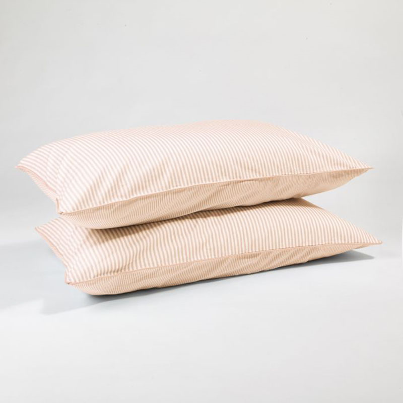 The Stripe 200 Thread Count Pair of Pillowcases, Standard, Clay Pink-2