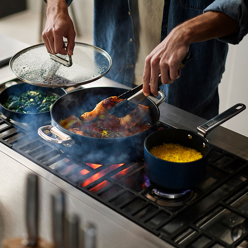 Space Folding Saucepan & Lid, 15cm, Midnight Blue-2