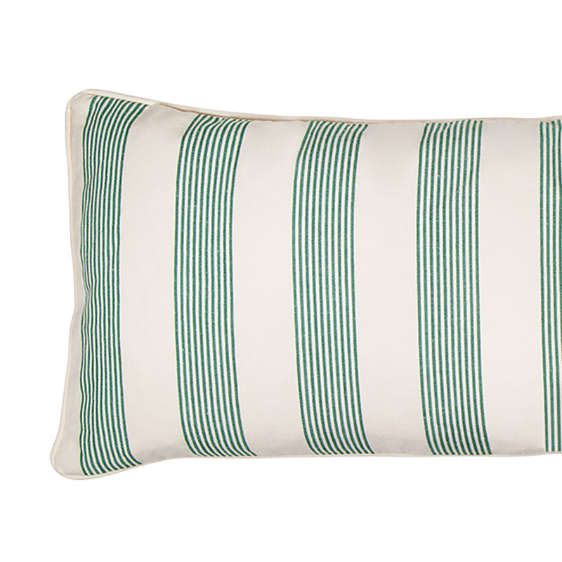 Park Stripe Lumbar Cushion, H35 x L95cm, Green-1