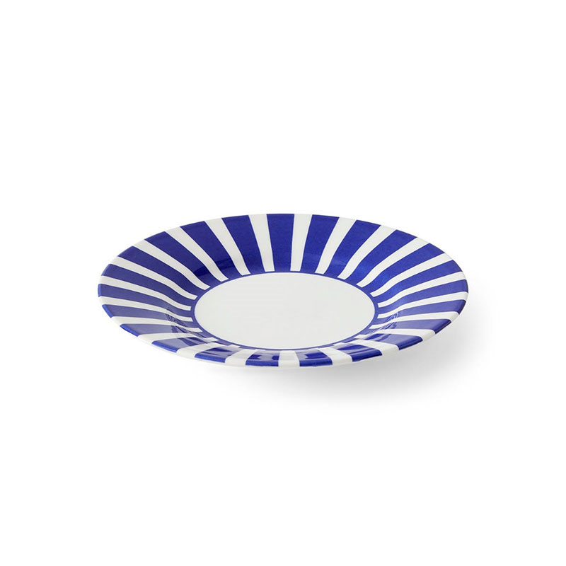 Stecatto Set of 4 Side Plates, D18cm, White and Blue-2