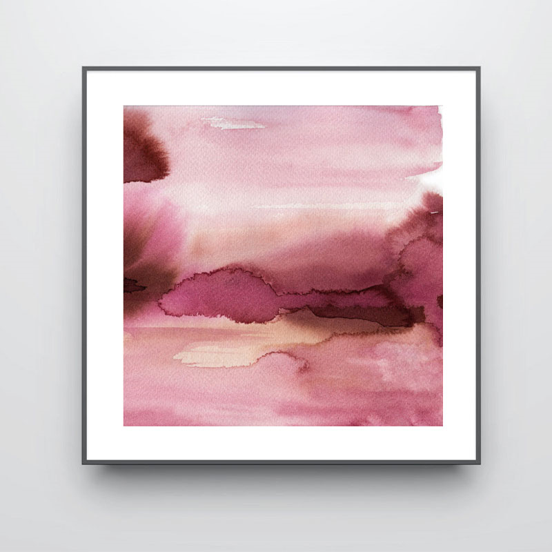 Warm Skies Square Signed Print, 30 x 30cm, Pink-2