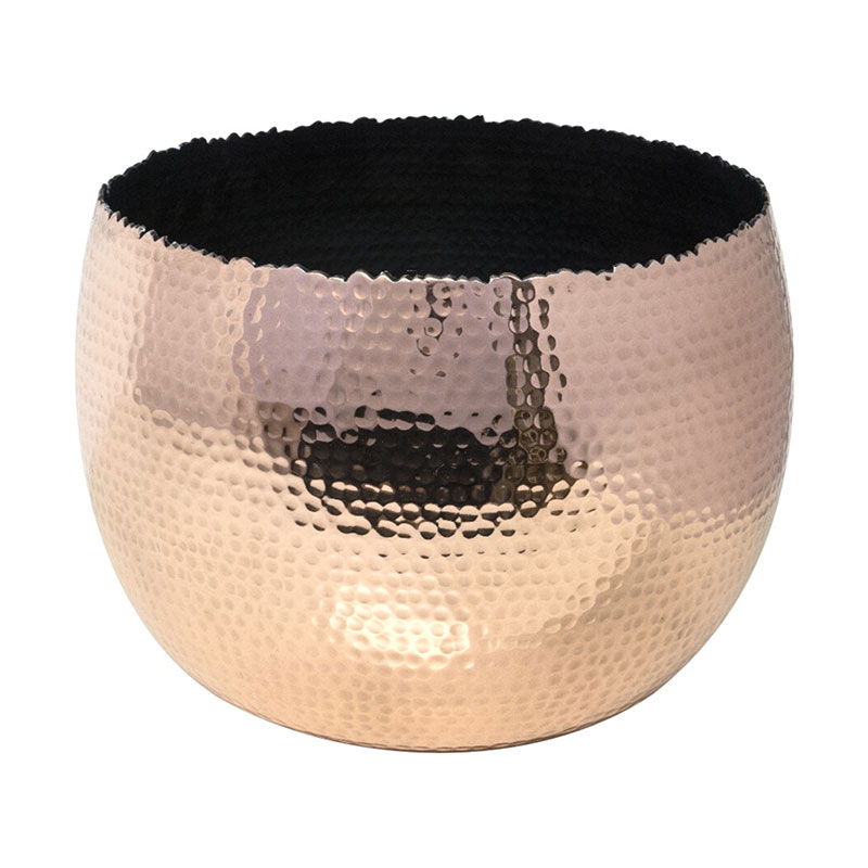 Hammered Bowl planter, H21 x W30 x D30cm, Copper-1